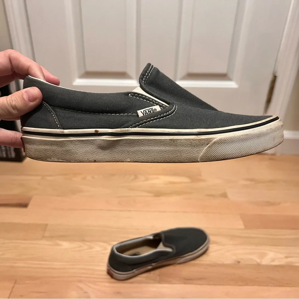 Grey Slip On Vans - Picture 5 of 10